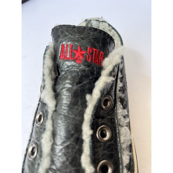 Converse Chuck Taylor Black Shearling OX Wool All Star Shoes 1W481 Women's Sz‎ 5 - Picture 7 of 9